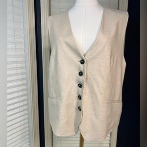 Zara Beige Linen Vest